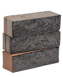 Декоративный полнотелый колотый кирпич «Черный гранат» 1НФ